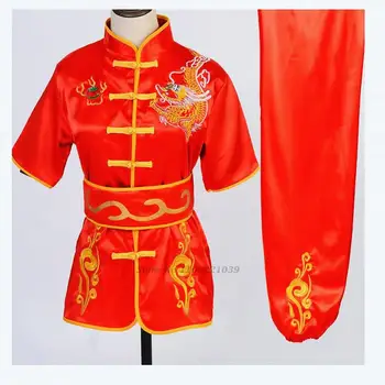 2022 kinijos tradicinės wushu kostiumas vaikams nacionalinės dragon siuvinėjimo kungfu kostiumas tai či kovos meno vienodas kinijos rinkinys