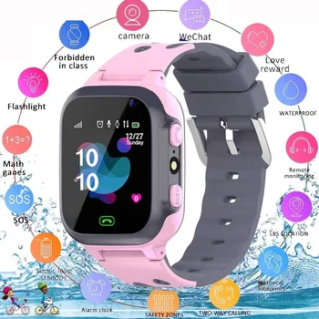 Smart S1 Žiūrėti Vaikų SIM Kortelės Laikrodis atsparus Vandeniui Vietą Tracker Skambinkite Smartwatch Kamera Apyrankę Vaikas Dovana Android / IOS